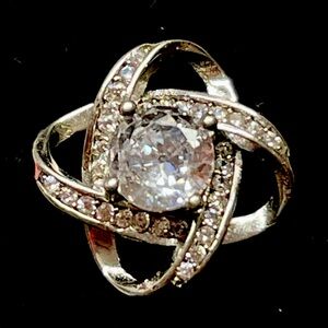 Crystal Knot Sterling Silver Necklace 925